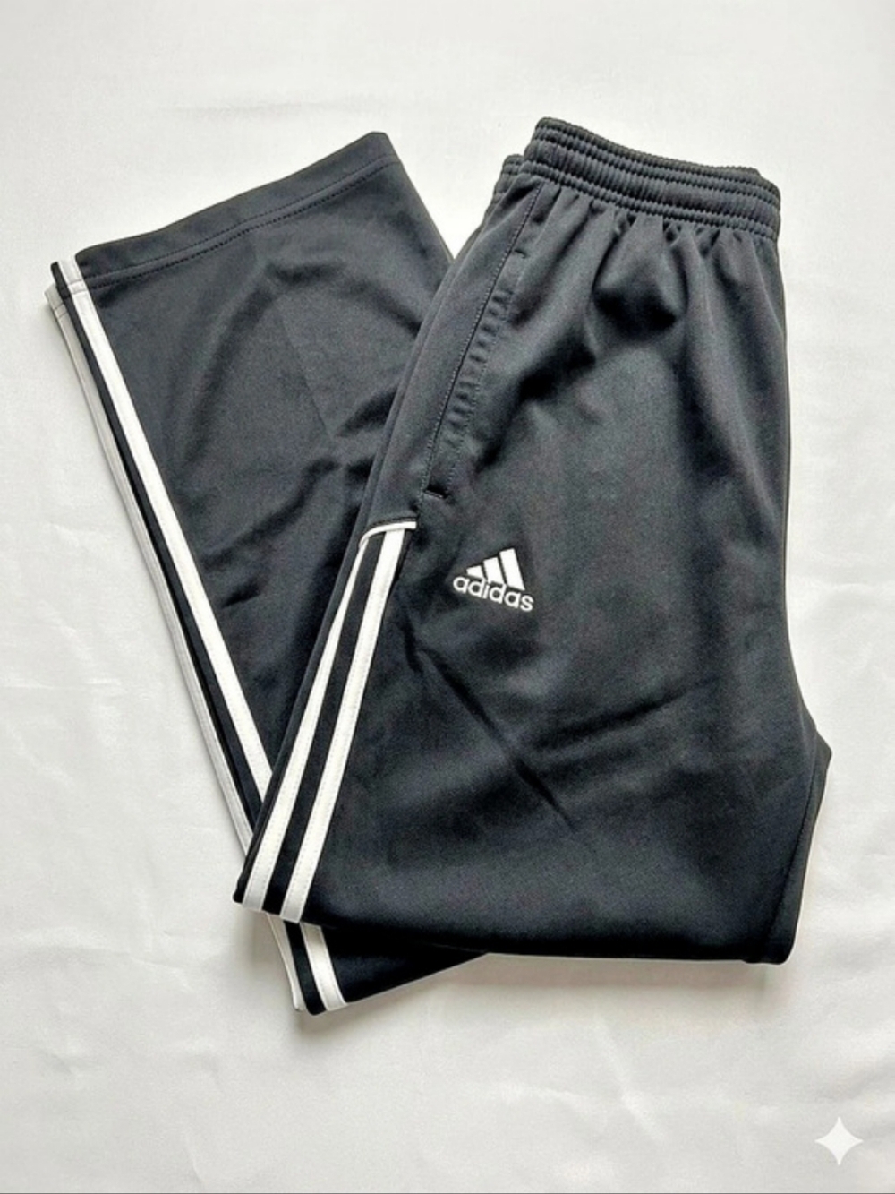 Adidas Mens Climalite Essential Straight Leg Track Pants Black Large Neon Orange